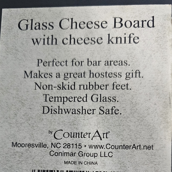 Counter Art Rainbow Seeds Square Tempered Glass Cheese Board with Cheese Knife - Picture 3 of 3